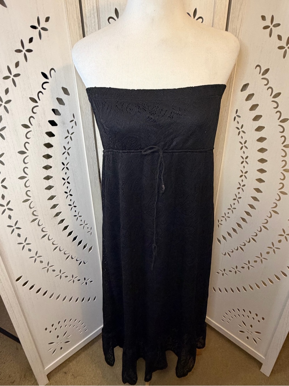 Strapless Lace Coverup Dress